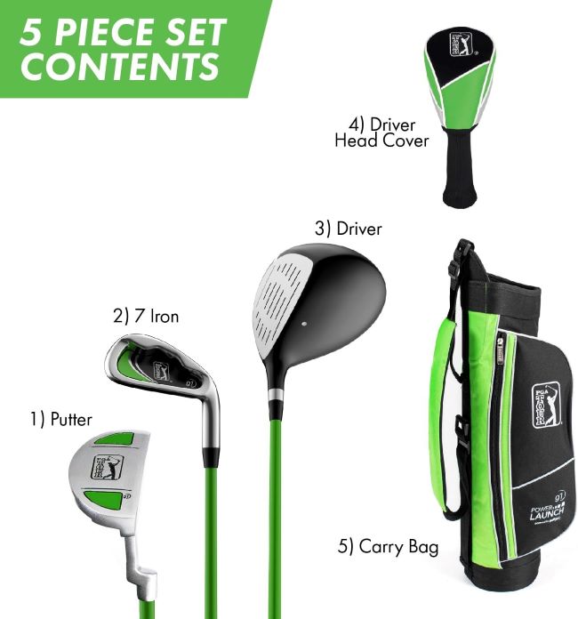 Golfgen junior golf clubs and stand bag designed for young golfers