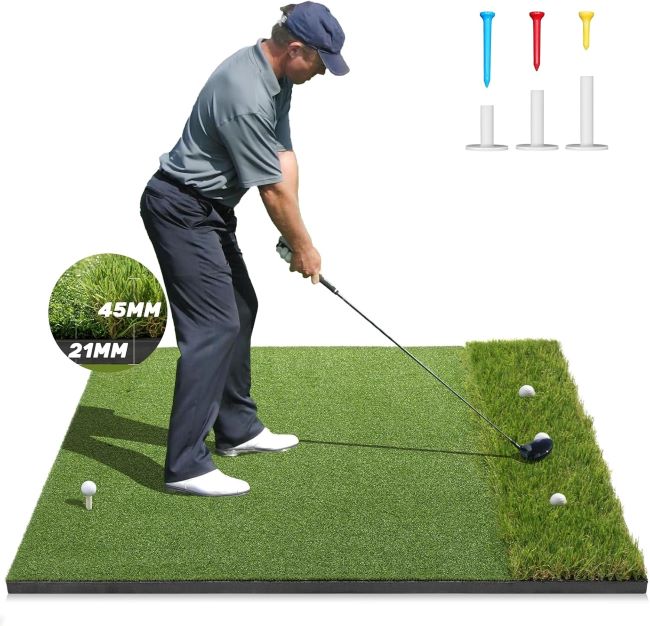 Ywitio 5'x4' Dual-Turf Premium Golf Mat – Thickened mat for backyard, driving range, indoor/outdoor practice, swing and chipping, ideal gift.