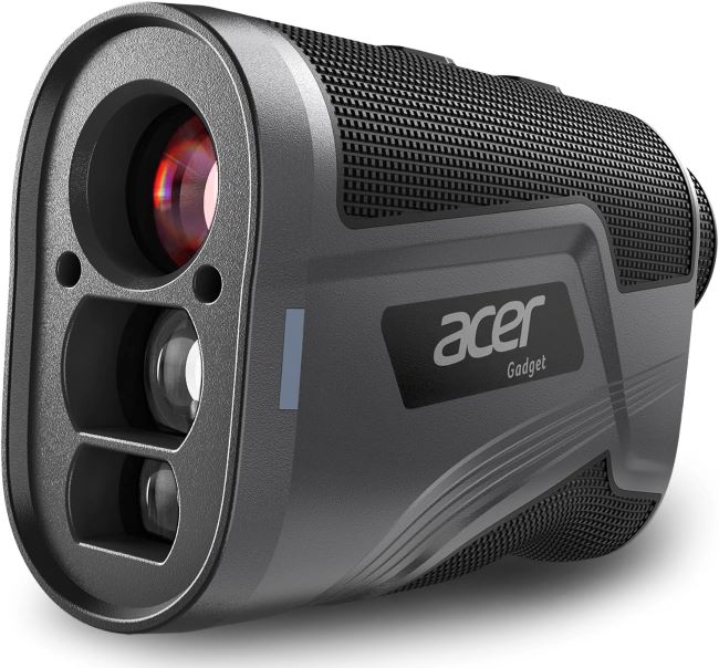 Acer Gadget Golf Rangefinder with slope, 800–1200 yards, 6X magnification, flag pole locking vibration, rechargeable