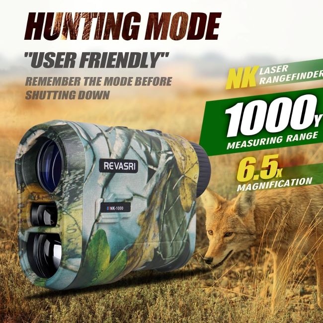 REVASRI Hunting Laser Rangefinder, 1000 yards, rechargeable, target acquisition technology, accurate and easy-to-use