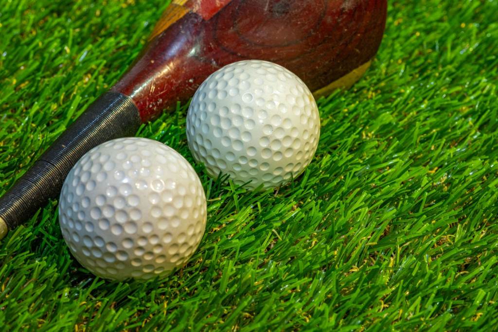 Golf ball on grass