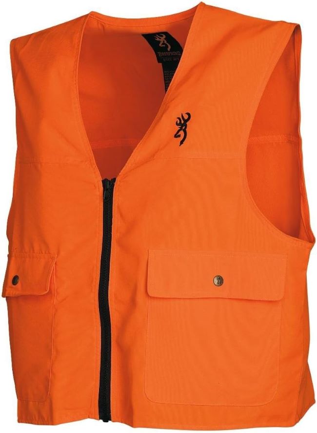 Browning safety blaze vest designed for visibility and outdoor hunting or field activities