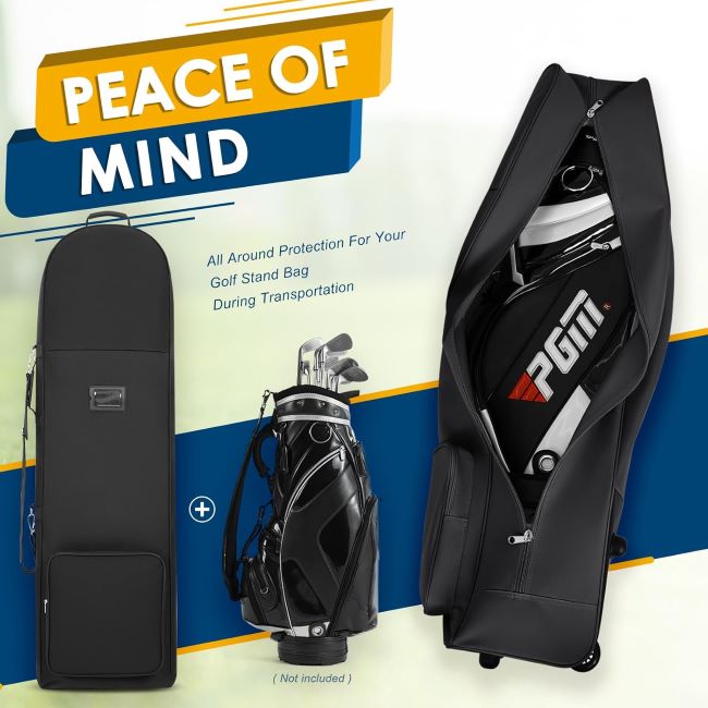 DAREKUKU padded golf travel bag with detachable strap and foldable design for airline travel convenience