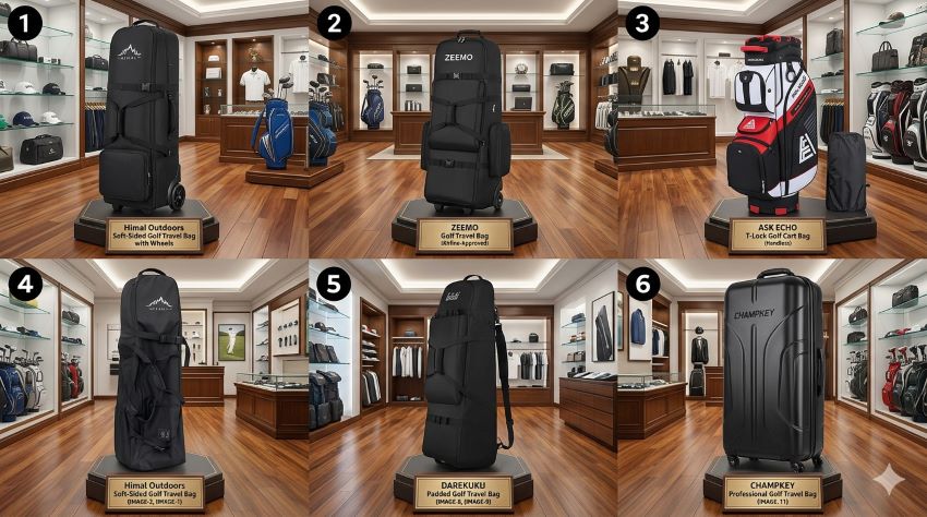 Heavy-duty golf travel bag with wheels designed for airline travel and club protection during frequent trips