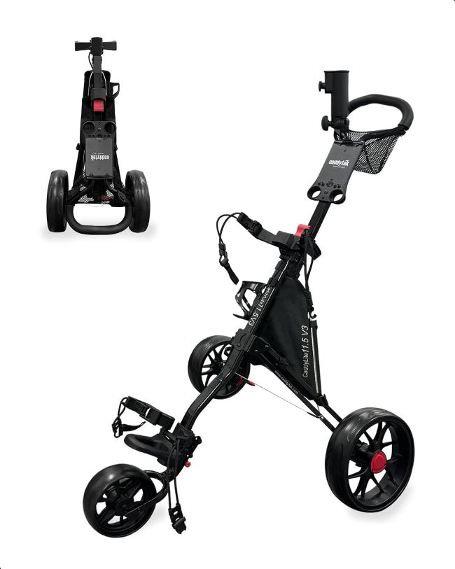 CaddyTek CaddyLite 11.5 V3 SuperLite Deluxe Push Cart on a golf course in Georgia