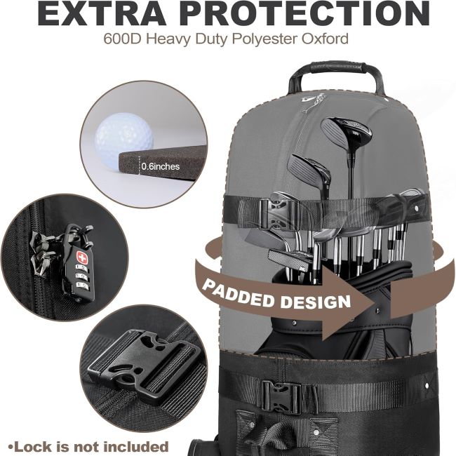Heavy-duty Himal Outdoors golf travel bag with padded interior and durable zipper