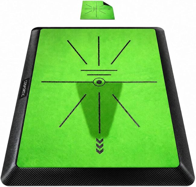 COSPOPTIC Golf Practice Mat with heavy-duty rubber base in California