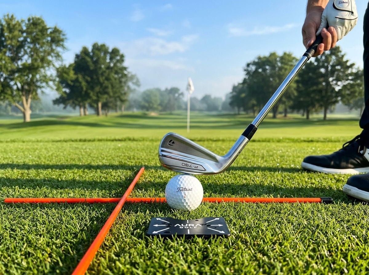 Golfer practicing consistency drills at a golf course