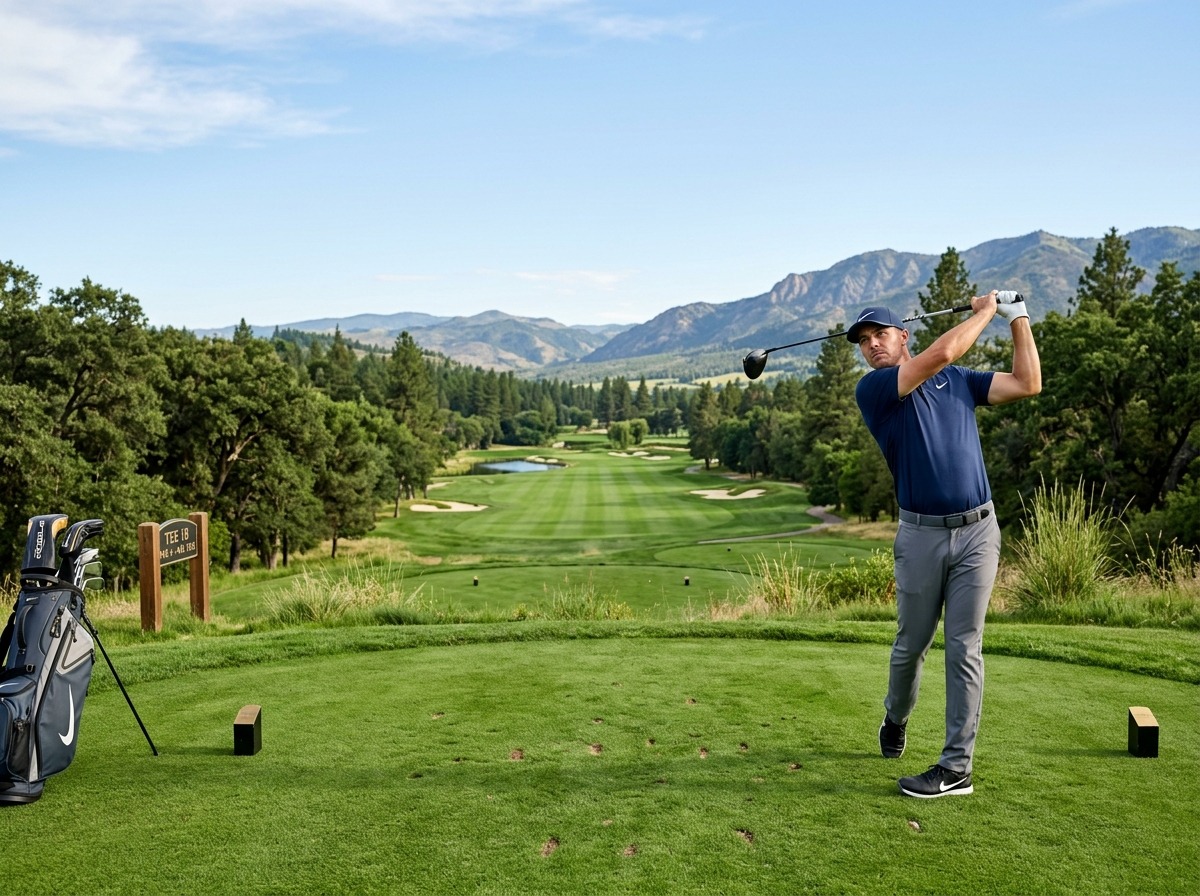 Golfer practicing how to stop hooking the golf ball