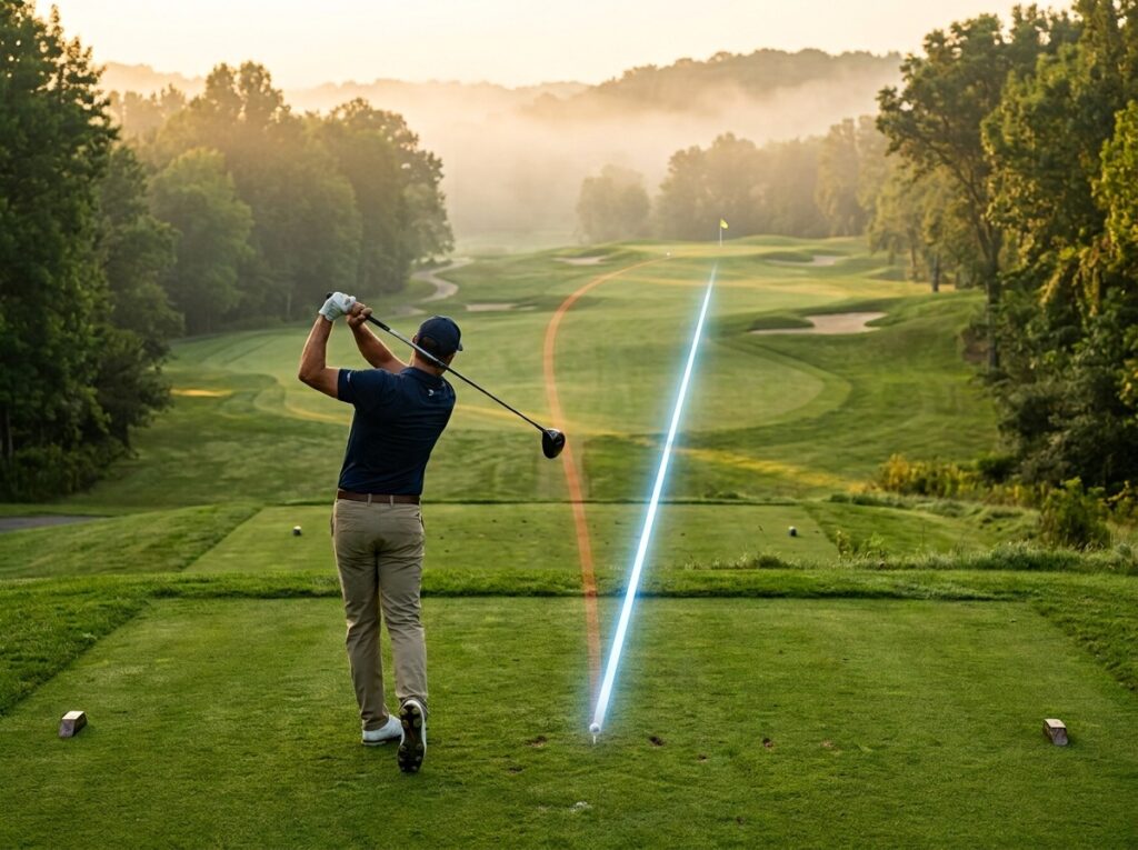 Golf swing technique for hitting straighter shots