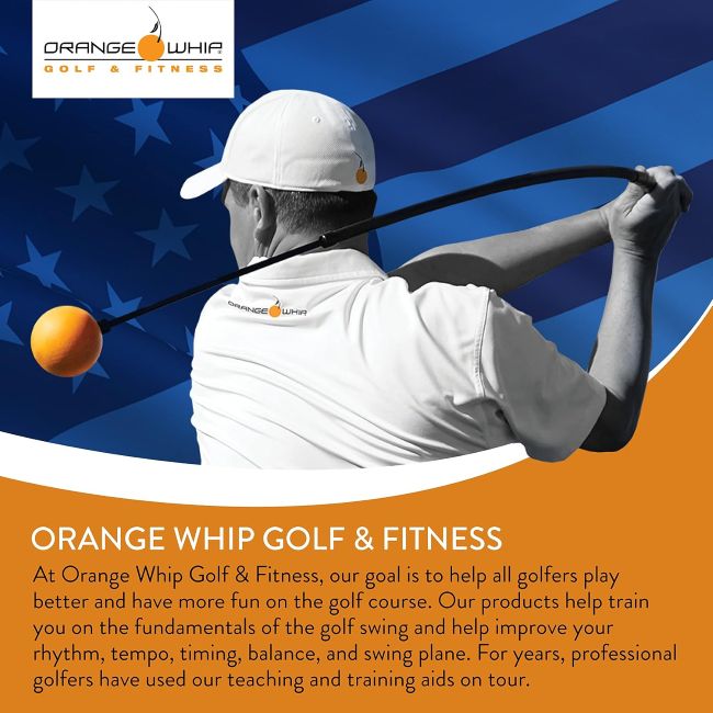 Orange Whip Golf Swing Trainer for practicing tempo and consistent swing mechanics