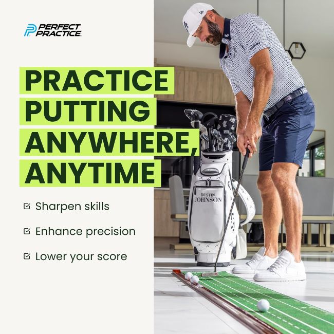 Affordable Perfect Practice golf putting and chipping mat for home use