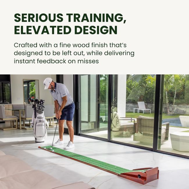 Perfect Practice indoor putting mat designed to help golfers practice putting and chipping