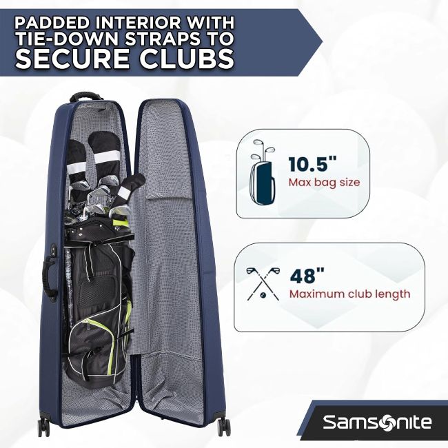 Samsonite Tour Deluxe golf travel case for protecting clubs during travel